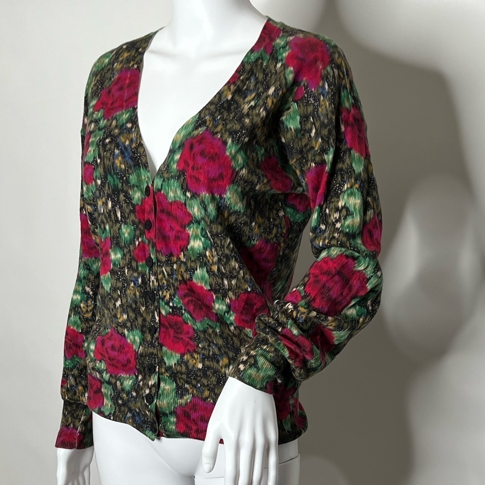 Vintage Lucky Brand Women’s Floral Cardigan Sweater - Picture 3 of 11